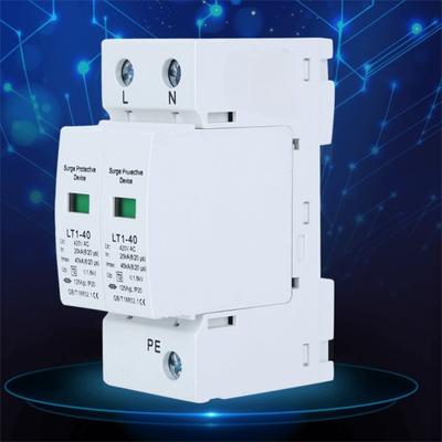 Rail Installation 40kA Protection Device 2P 420VAC White Arc Module Anti-Thunder Module Home Appliance