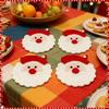 Handmade Crochet Santa Claus Coasters Set Of 4, Durable Fabric Drink Coasters Trays, Festive Table Decor,Unique Christmas Gift