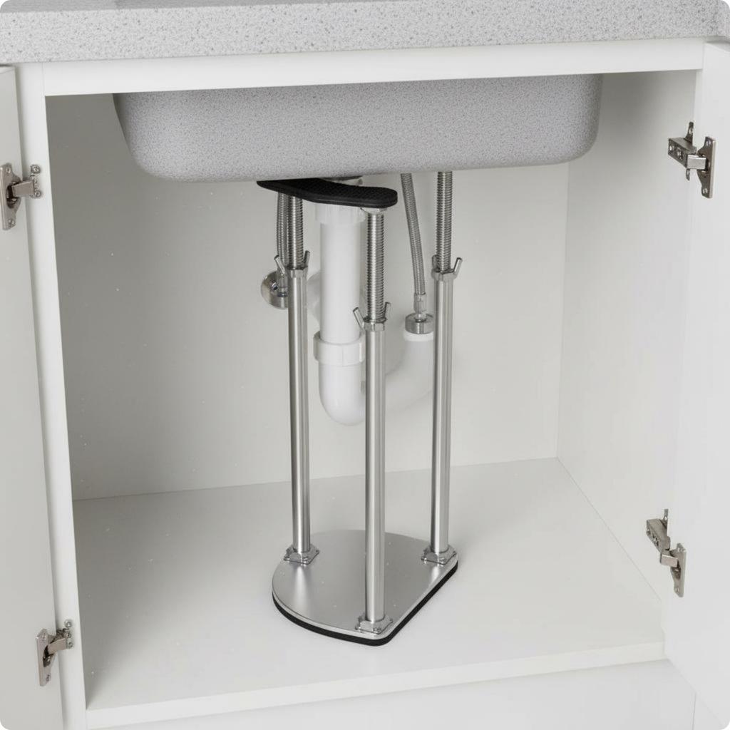 Undermount Sink Brace Bracket Sturdy-Duty Adjustable Sink Brace Legs Plumbing Hardware for Bathroom