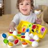 6/12pcs Color and Shape Matching Toys, Simulated Egg Shapes with Storage Box - Geometric Shape & Color Learning Toy Set for Kids