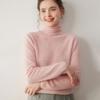 Women's High-Neck Cashmere Sweater - Solid Color, Slouchy, Winter Base Layer