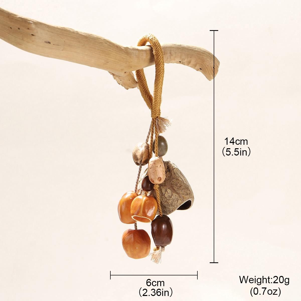 Natural fruit shell handmade pendant literary hanging backpack pendant healing collision bell home decoration