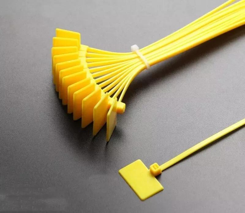 Hongtu Self-Locking Nylon Zip Ties Assortment - 3x100mm, 4x150mm, 4x200mm | Plastic Cable Ties with Tag Labels for Cable Marking