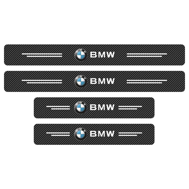 4pcs Carbon Fiber Car Door Sill Threshold Protector Stickers Anti Scratch for BMW 3 5 7 Series E46 E90 Z4 X1 X2 X3 X4 X5 X6 X7