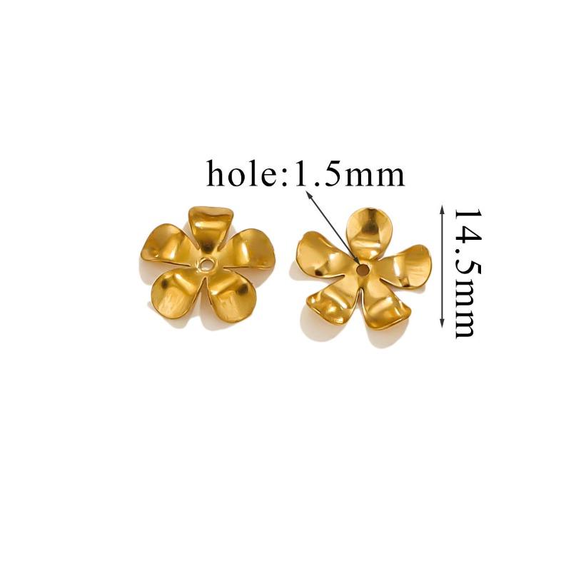 Stainless Steel Petal Bead Caps, Bead Caps with 18k Vacuum Plating, Diy Necklace Bracelet Jewelry