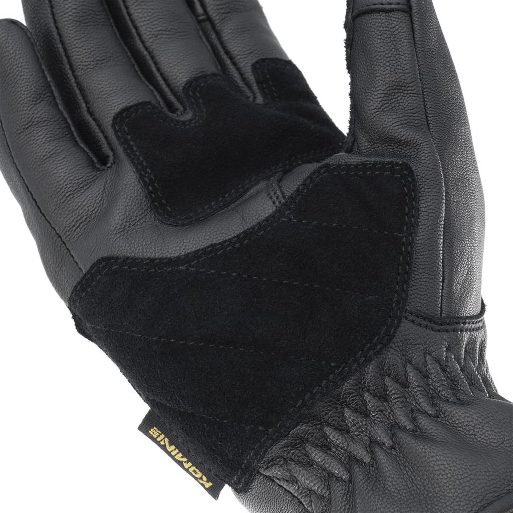 KOMINE Leather Winter Short Gloves for Motorcycles Z Series Black L GK-850 -