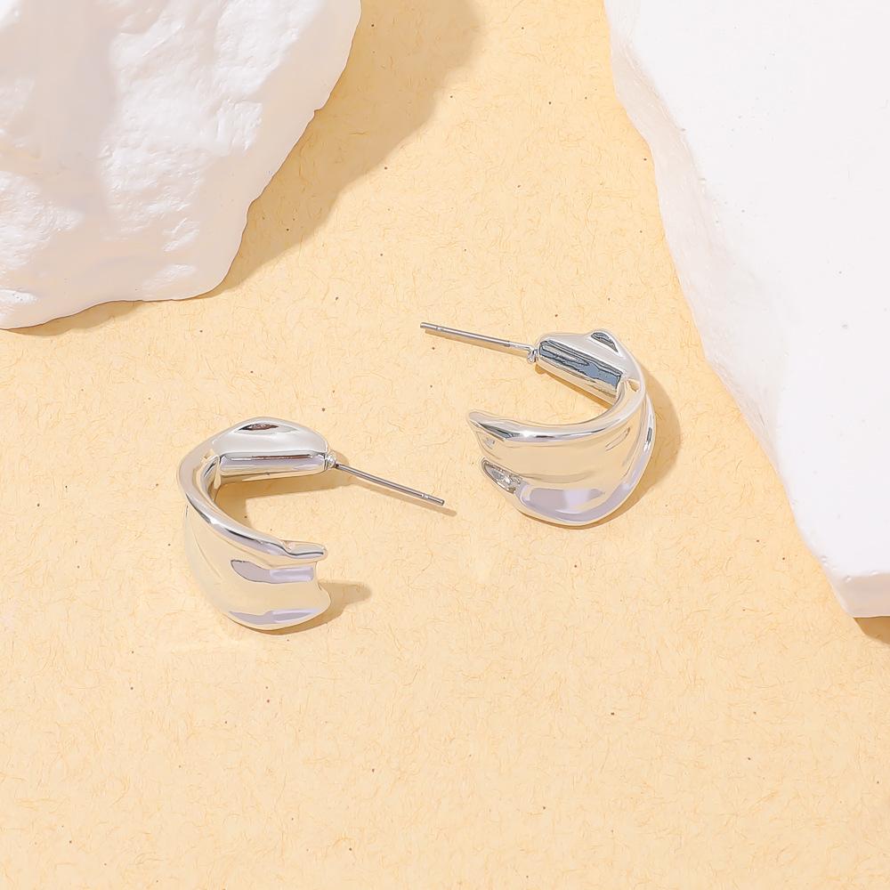 Geometric Personality Fashion Stud Earrings Ins European and American Acrylic Gold-plated Stud Earrings Set