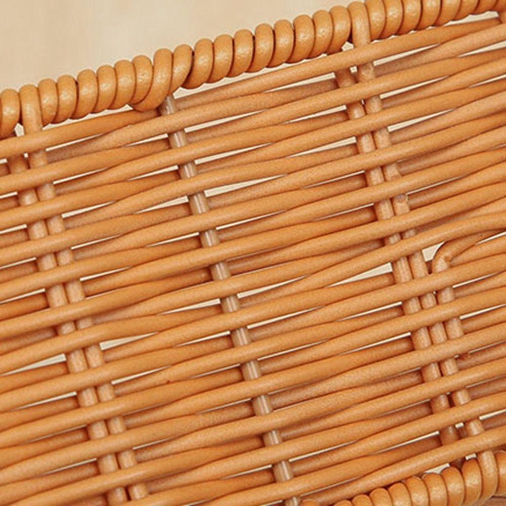 Handwoven Rattan Wicker Woven Serving Baskets Khaki Rattan Basket Bread Fruit Vegetables Basket