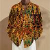 Camisas de Manga Larga con Estampado de Diseño Abstracto para Hombre, Cárdigan Casual, Botón Nuevo, Camisas de Moda Festiva