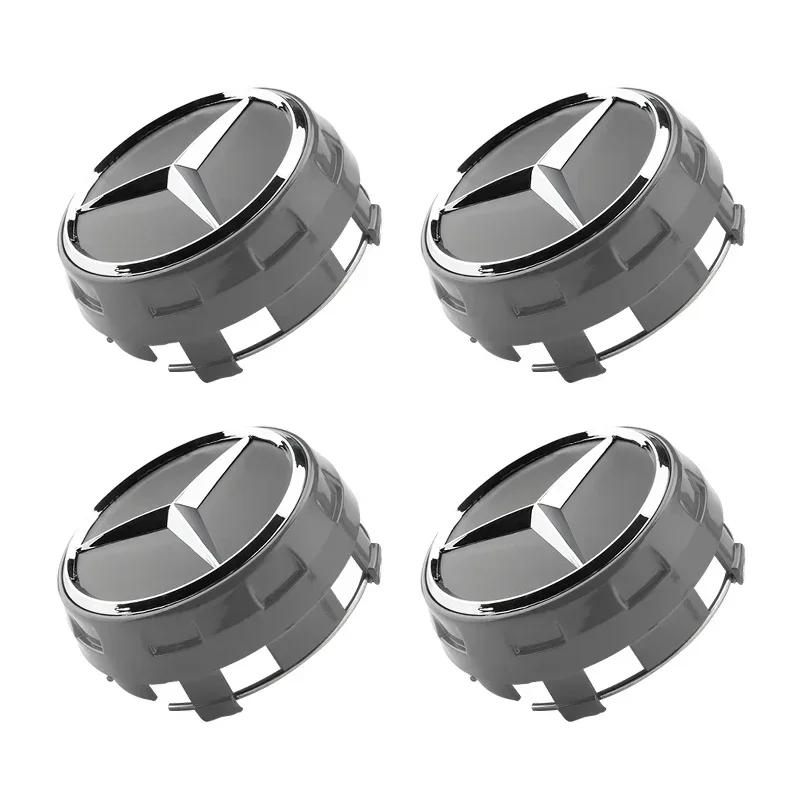 BKS2 4pcs/lot 75mm A0004000900 Car wheel Hub Cap Emblem badge logo for Mercedes Benz AMG C43 C63 E43 E53 E63 W205 W213 Accessories