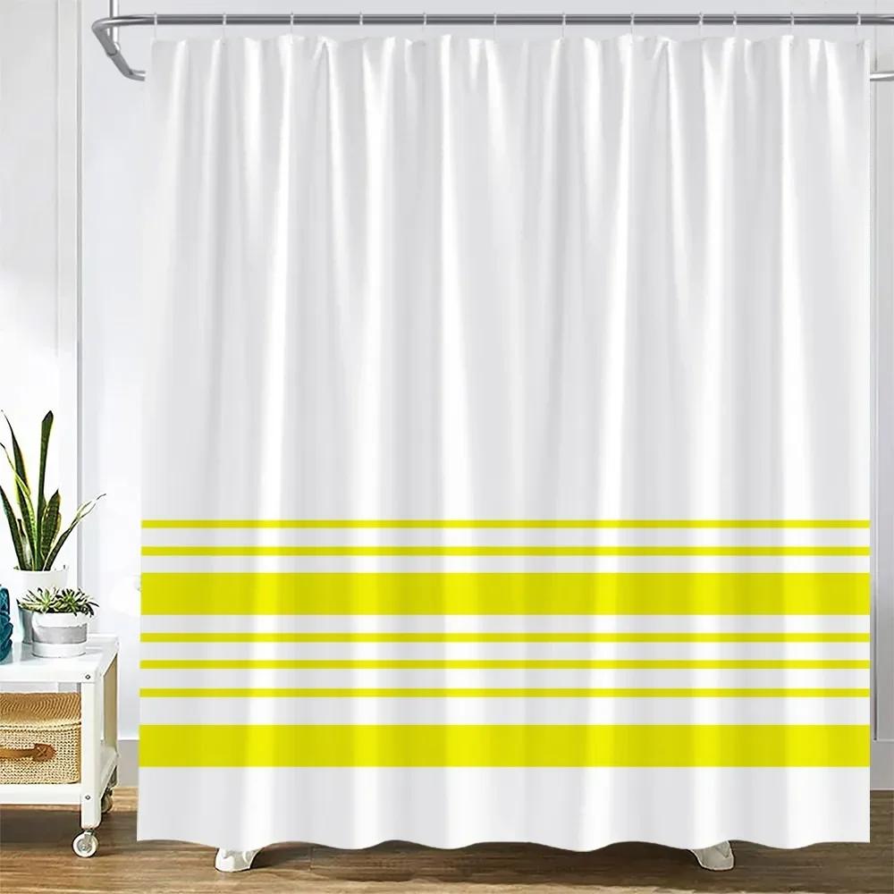 Black And White Striped Shower Curtain Creative Simple Line Geometric Bath Curtains Modern Fabric Print Home Bathroom Decor Sets