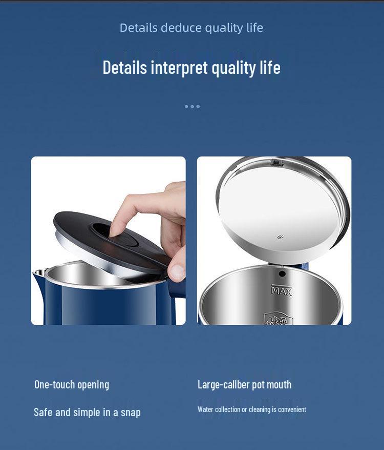 Positive Hemisphere Stainless Steel Electric Kettle with Auto Shut-Off
