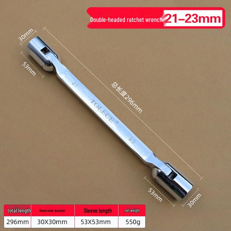 Dual-Use Ratchet Wrench 8-22mm: Double-Ended, Open-End & Socket Auto Repair Tool