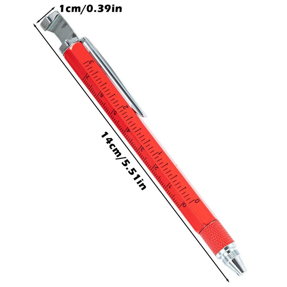 Portable Metal Multi Tool Pen 7-in-1 With Bottle Opener Screwdriver Ruler Ballpoint Pen Capacitive Pen Outdoor Tool Pen