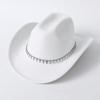 Men's and Women's Western Cowboy Hat Simple, Rhombus Sword Rhinestone Hat Ladies Decorative Hat, Felt Top Hat