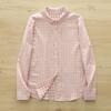 Grote Maten Dameskleding Meisje Lente Zomer Fris Ontwerp Roze Oranje Blauw Geruite Blouses Dames Plaid Shirts