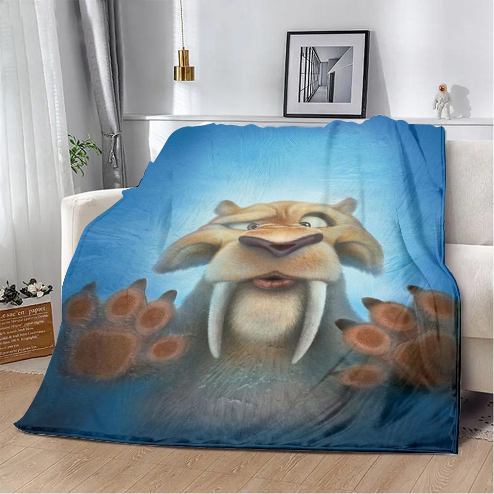 Printed Blanket Picnic Blankets Cartoon Ice Age Warm Blanket Soft and Comfortable Blanket Home Travel Birthday Gift