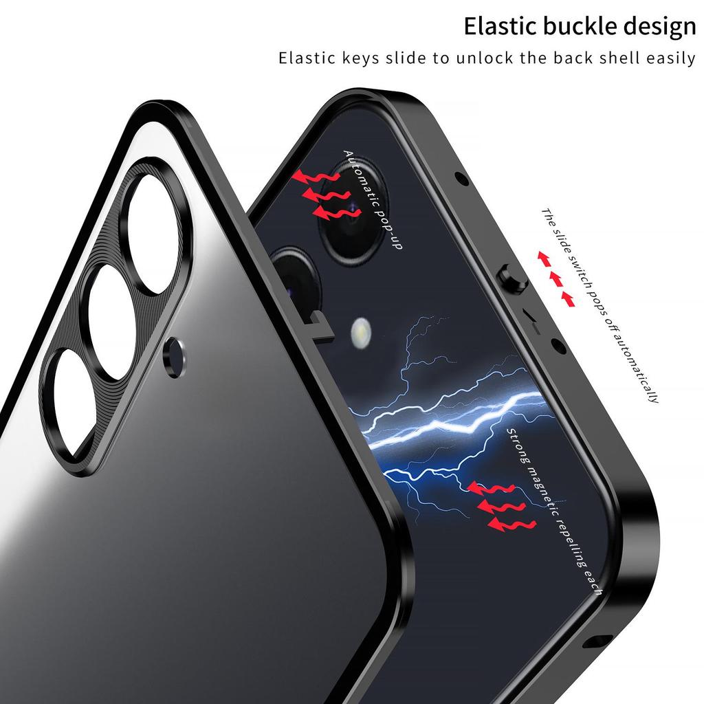 Samsung A55 Metal Frame Snap-On A15 Phone Case, Single-Sided Frosted for Samsung A35, S24FE Compatible.