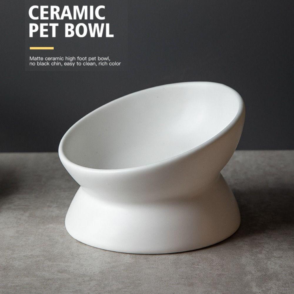 Protect The Cervical Cat Bowl Minimalist Ceramic Pet Bowl Dog Cat Food Bowl  Pet Supplies