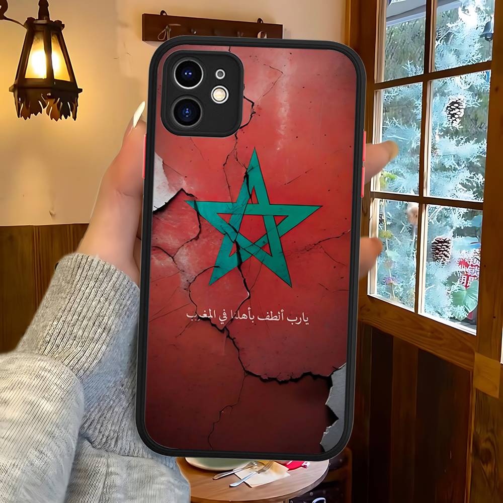 

M-Morocco Flag Phone Case For IPhone 16 15 14 13 12 11 Pro Max 7 8 6 6s Plus Matte Cover iphone 14 plus