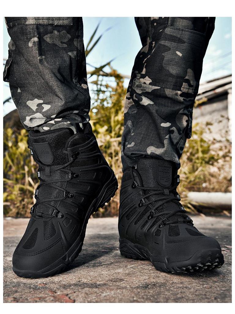 Plus Size Breathable Outdoor Military Boots - Wear-Resistant Hiking & Mountaineering Shoes