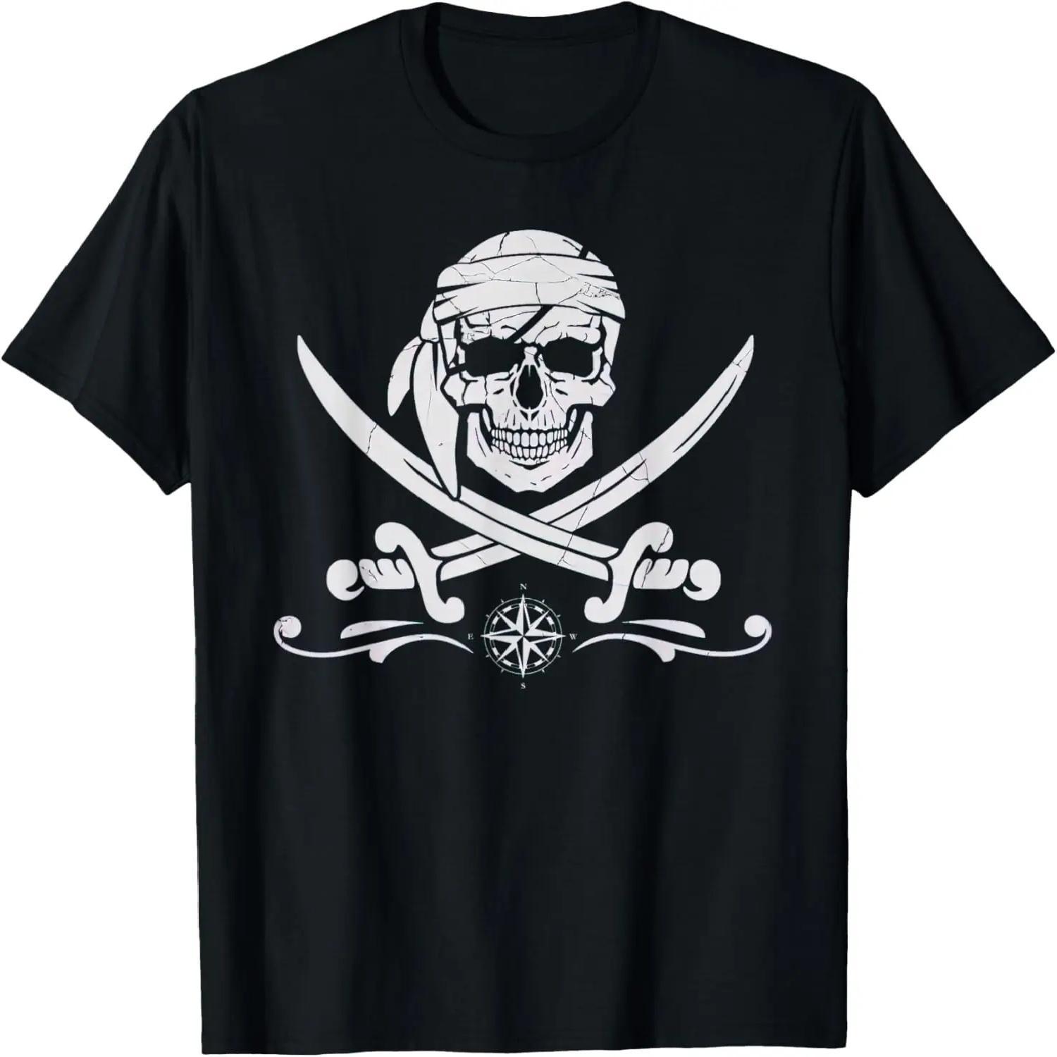 Pirate Skull Calico Jack Jolly Roger Bones Graphic T-Shirt XXXXL