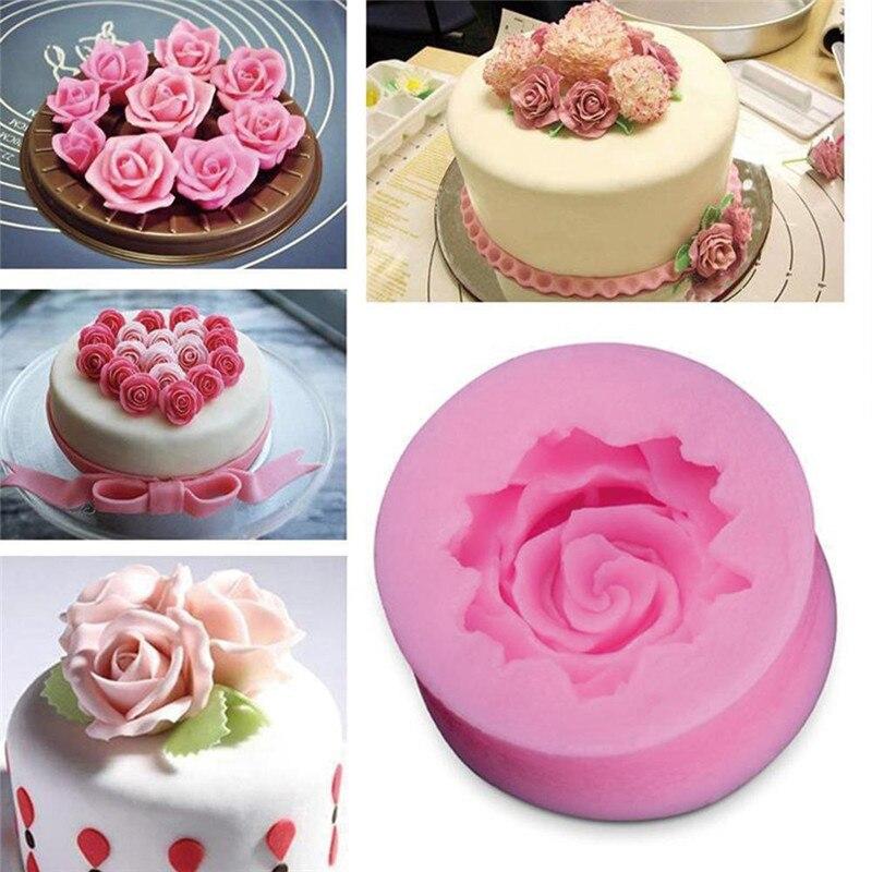 3D Rose Chocolate Mold Fondant Cake Decorating Tools Silicone Soap Mold Silicone Cake Molds