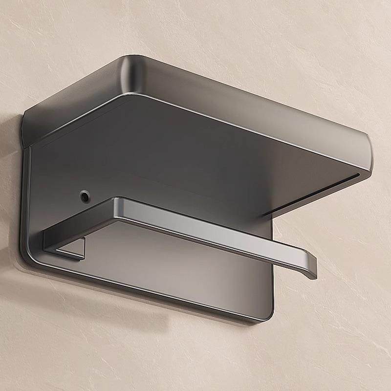Wall-mounted Toilet Paper Holder Toilet Paper Holder with Locker Toilet Storage Rack Mobile Phone Holder Bathroom Accessories