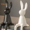 Ceramic Bunny Figurine Sitting Rabbit Sculpture Minimalist Bunny Statue for Counter Desk Bookshelf Home Bar Office Decoration
