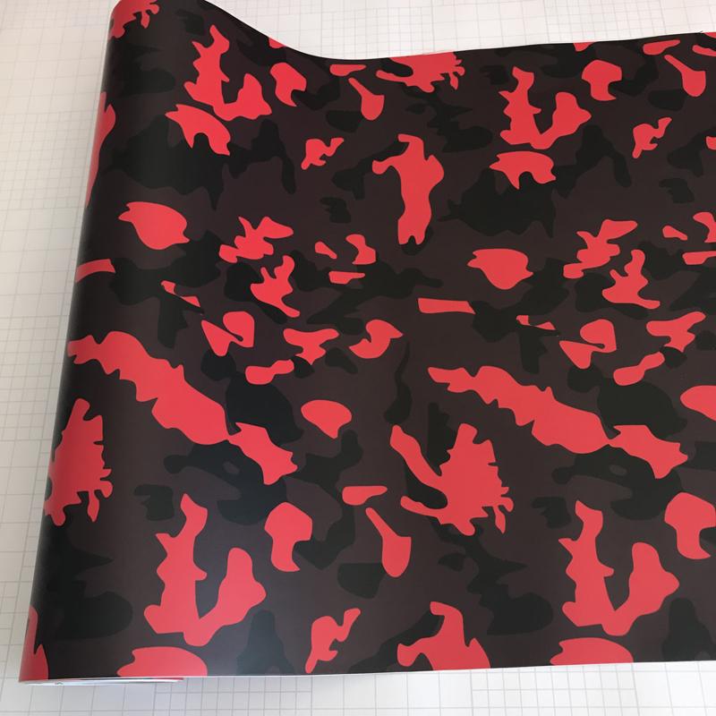 Red Black White Gray Camouflage Matte Premium Vinyl Car Wrap Decal Film Sheet Air Channel Release Technology