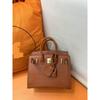 2025 New Genuine Leather Women's Bag Foggy Crocodile Skin Wax Thread Platinum Bag Handheld Women's Bag Cross Border