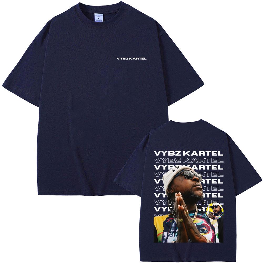 Rapper Vybz Kartel Grafik T-Shirt Herren Damen Hip Hop Mode Übergroßes T-Shirt Lässig Baumwolle Retro Kurzarm T-Shirts Streetwear