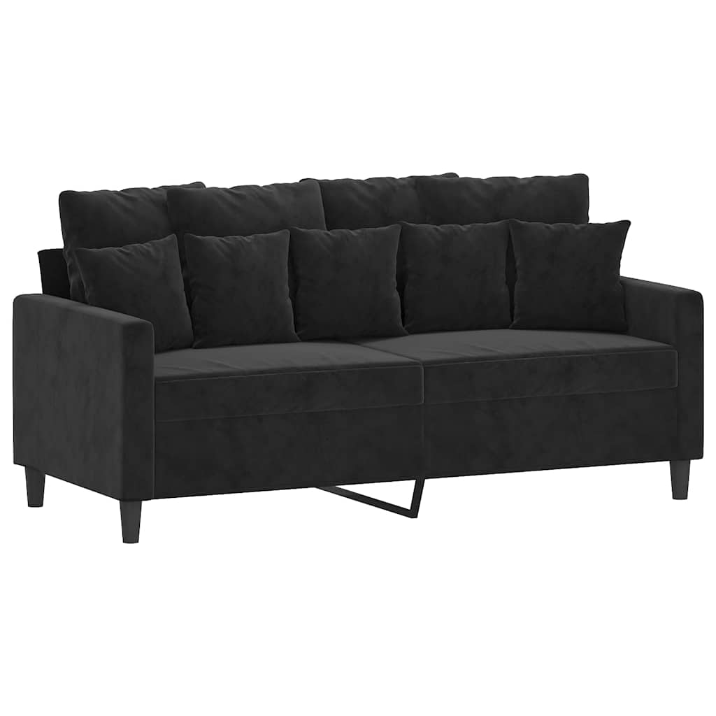 Vidaxl 2-Seater Sofa, Black, 140 Cm, Upholstered In Velvet