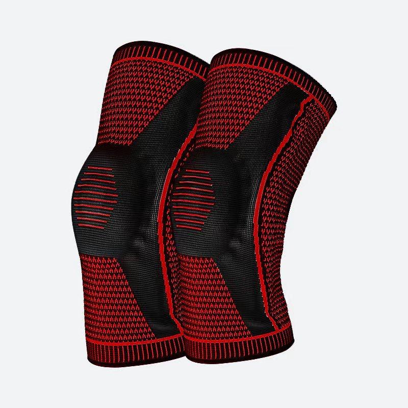 Sports Silicone Spring Pressurized Knee Pads Running Mountaineering  Non Slip Nylon Knee Pads Basketball Cycling  Elastic Outdoor Protective Gear