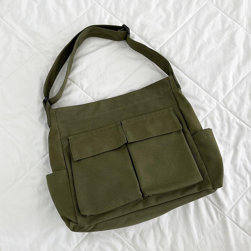 

Холщовая сумка, портативная сумка на плечо большой емкости, мужская и женская дорожная сумка-тоут зелёный