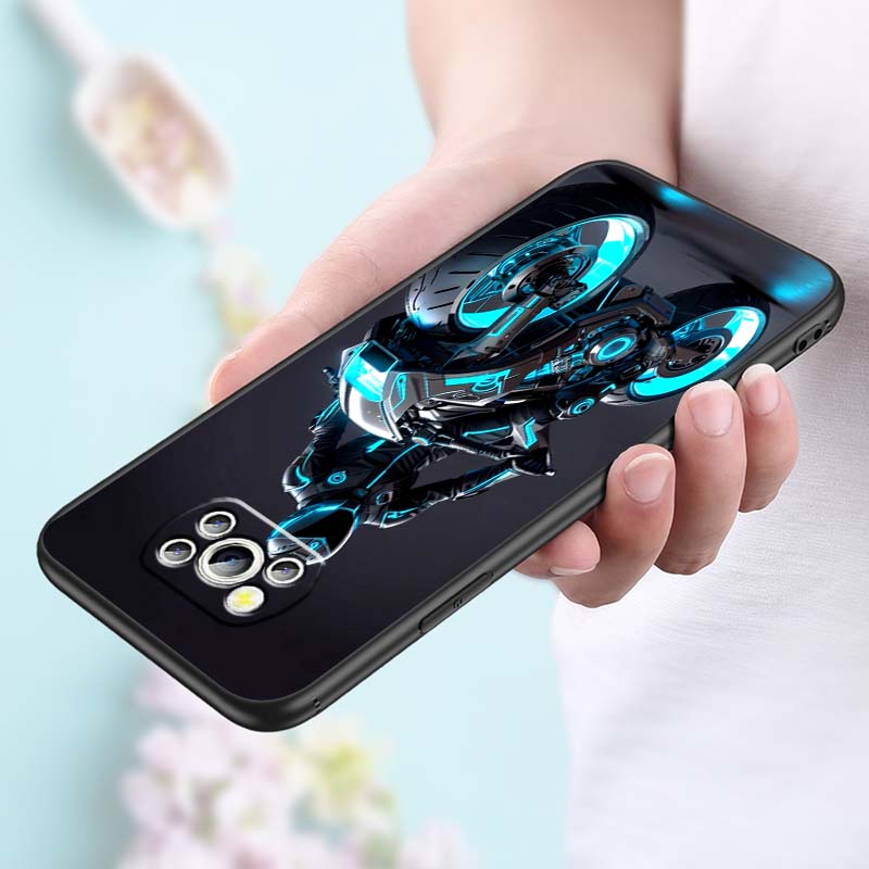 Creative motorcycle rider cool For Xiaomi Mi Poco F3 F4 F5 F6 X3 X4 X5 X6 X7 M3 M4 M5 M6 M7 GT Pro 5G Black Phone Case