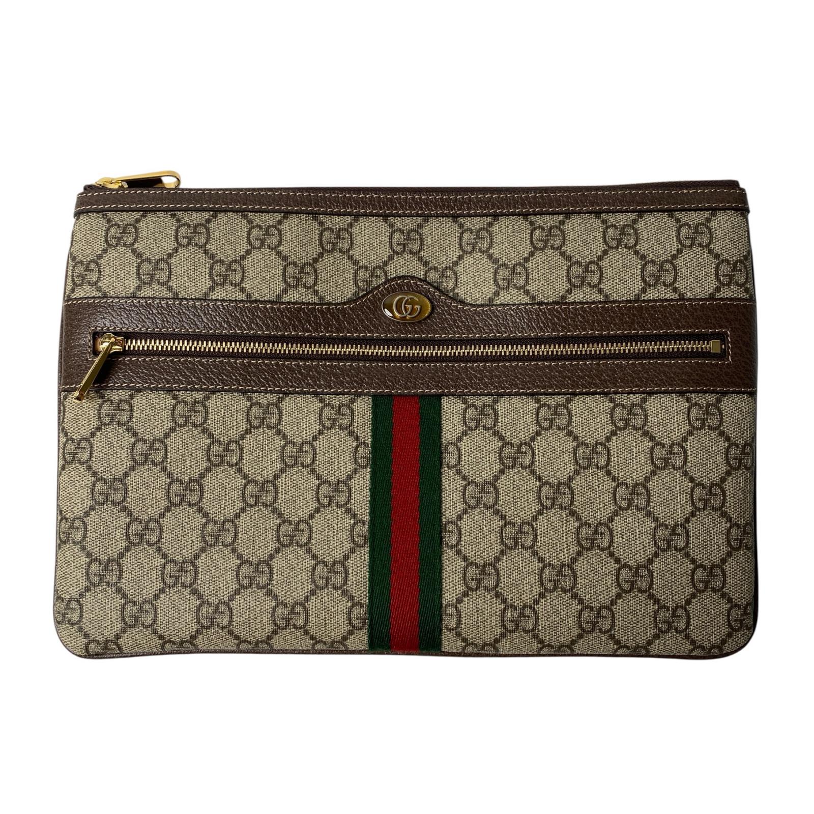 

Used GUCCIClutch bag Brown/Beige canvas/leather mens