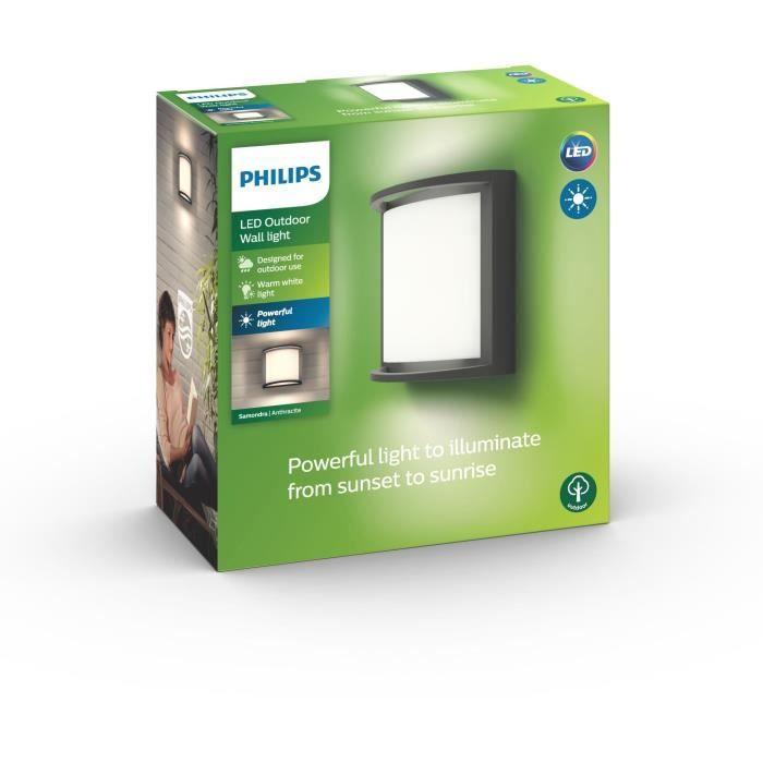 Applique murale philips samondra anthracite led 12w