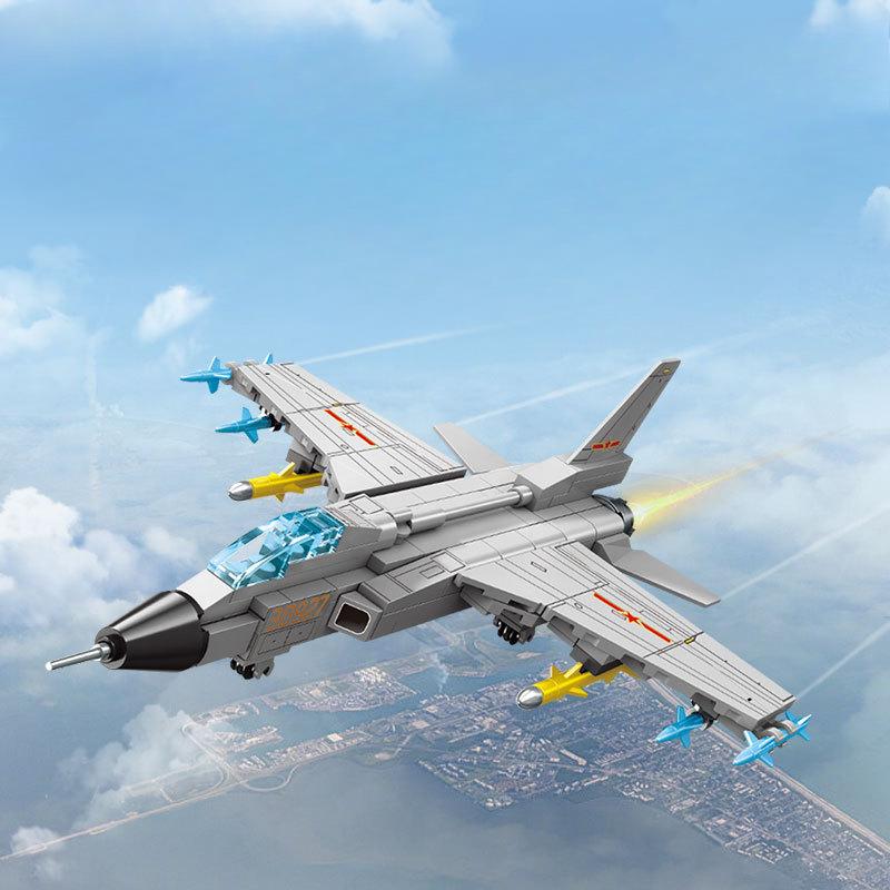 820pcs 4 In 1 Military Series Air Force 6th Generation Fighter Jet Children's Building Block Toys No Box