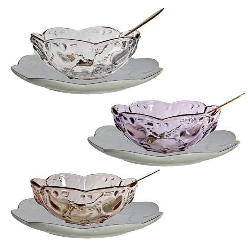 

Nishida Small Bowl & Saucer Set (3 Colors), Stylish Ceramic Small Plates, Glass Bowls, Clear Glassware, Cute Tableware, Desserts, Shaved Ice, Somen No