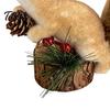 Window Sill Festive Adornments Christmas Squirrel Ornaments for Tree, Cute Felt Plush Woodland with Pine Pastoral Style Party Supplies Cone,