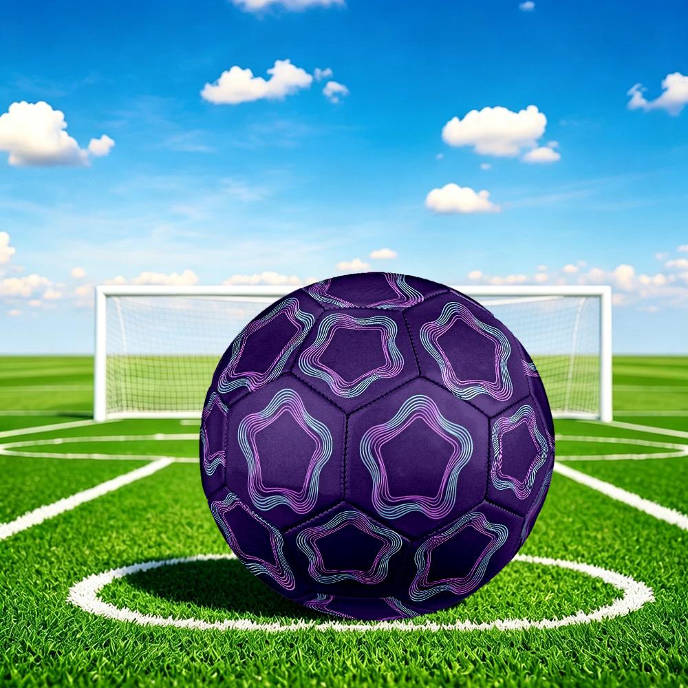 1pc Neon Star Frame Size 5 Soccer Ball Professional Match Training Football Indoor &Outdoor Sports Ball Lightweight Durable C6593