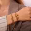 Retro-Stil DIY Schneeflocke Hohl Diamant Anhänger Armband Edelstahl High-End Gold Perlen Armband