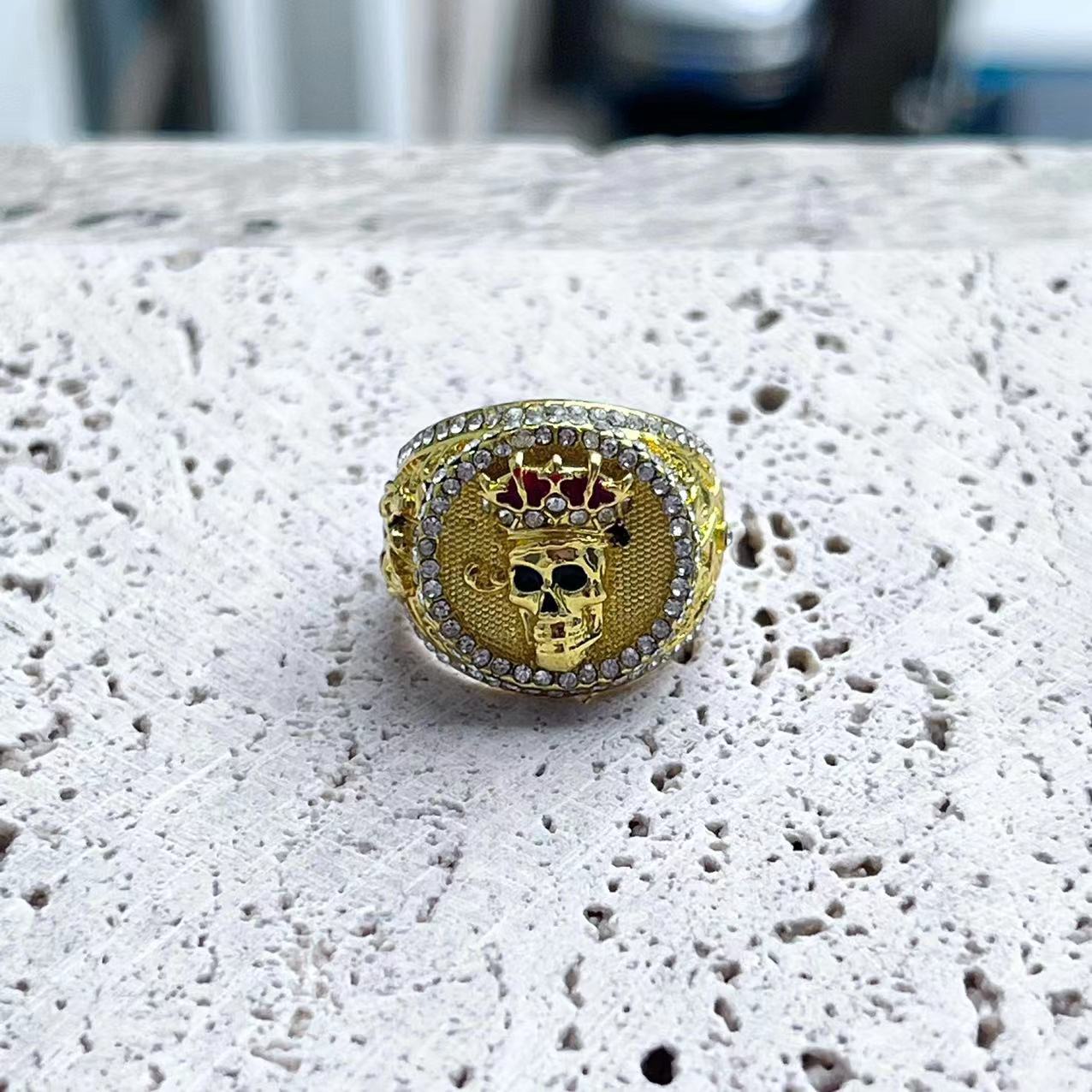 

Бижутерия из сплава Европейский и американский стиль череп мужское кольцо для пожилых 13