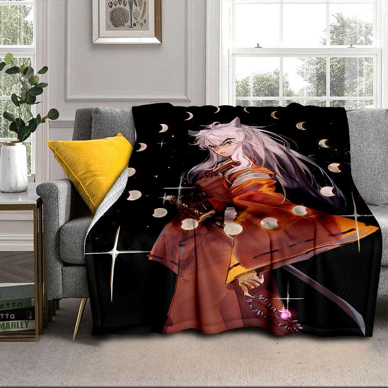 Anime Sessho-maru Blanket Flannel Blanket for Bed, Sofa, Camping, Hiking, Picnic Essentials, Gift for Family Fan Gifts