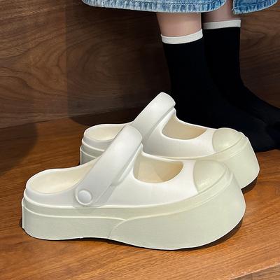 Παχιές Πλατφόρμες για Γυναίκες 2025 Καλοκαίρι Εξωτερικού Χώρου Mary Jane Ανυψωμένες EVA Παντόφλες Υπερ-Μαλακή Απορρόφηση Κραδασμών Αντιολισθητικά Σανδάλια Παραλίας