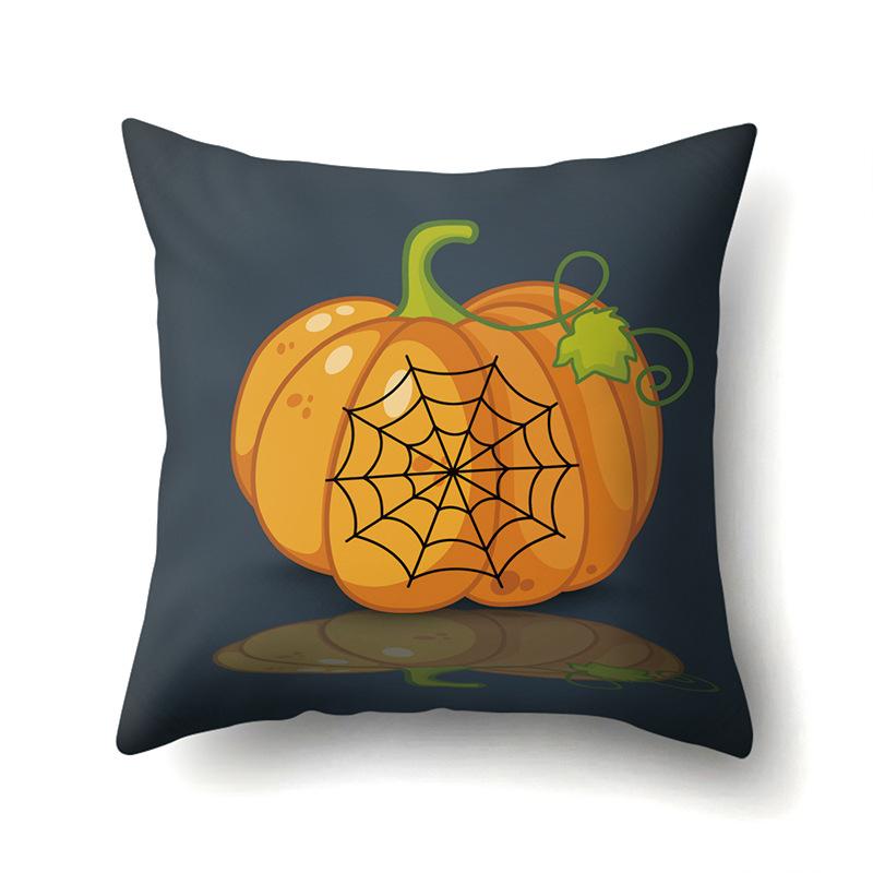 Halloween Polyester Pillow Case Car Waist Pillow Pumpkin Sofa Cushion Cover Office and Home Pillow Case