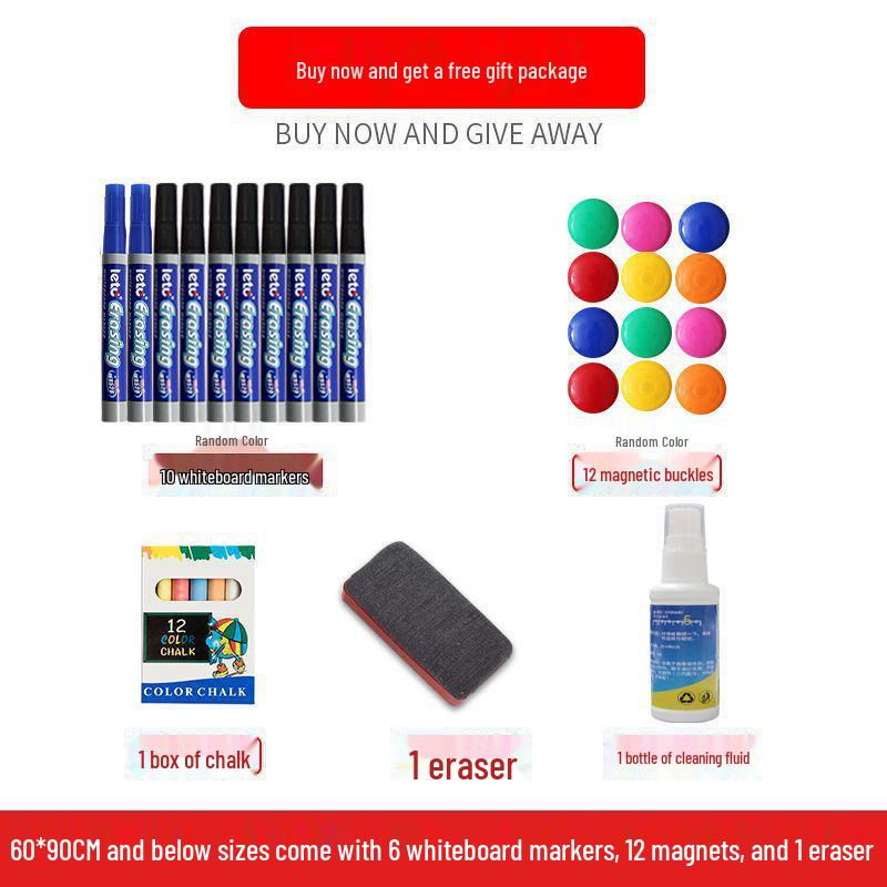 Mobile Double-Sided Magnetic Whiteboard and Chalkboard