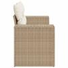 Vidaxl Garden Sofa With Cushions, 2-Seater, Beige, Poly Rattan