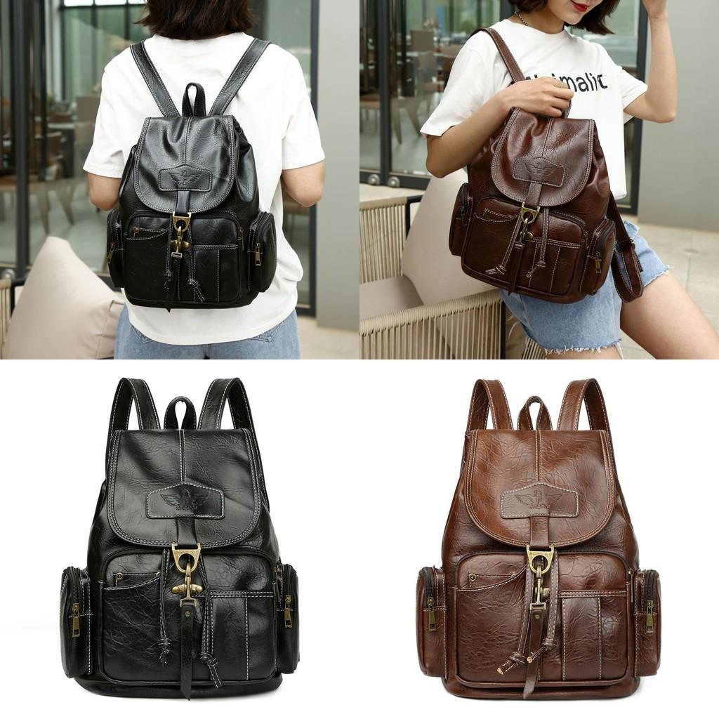 Vintage Girls Backpack Pu Large Capacity Fashion Travel Bag For School And Commuting